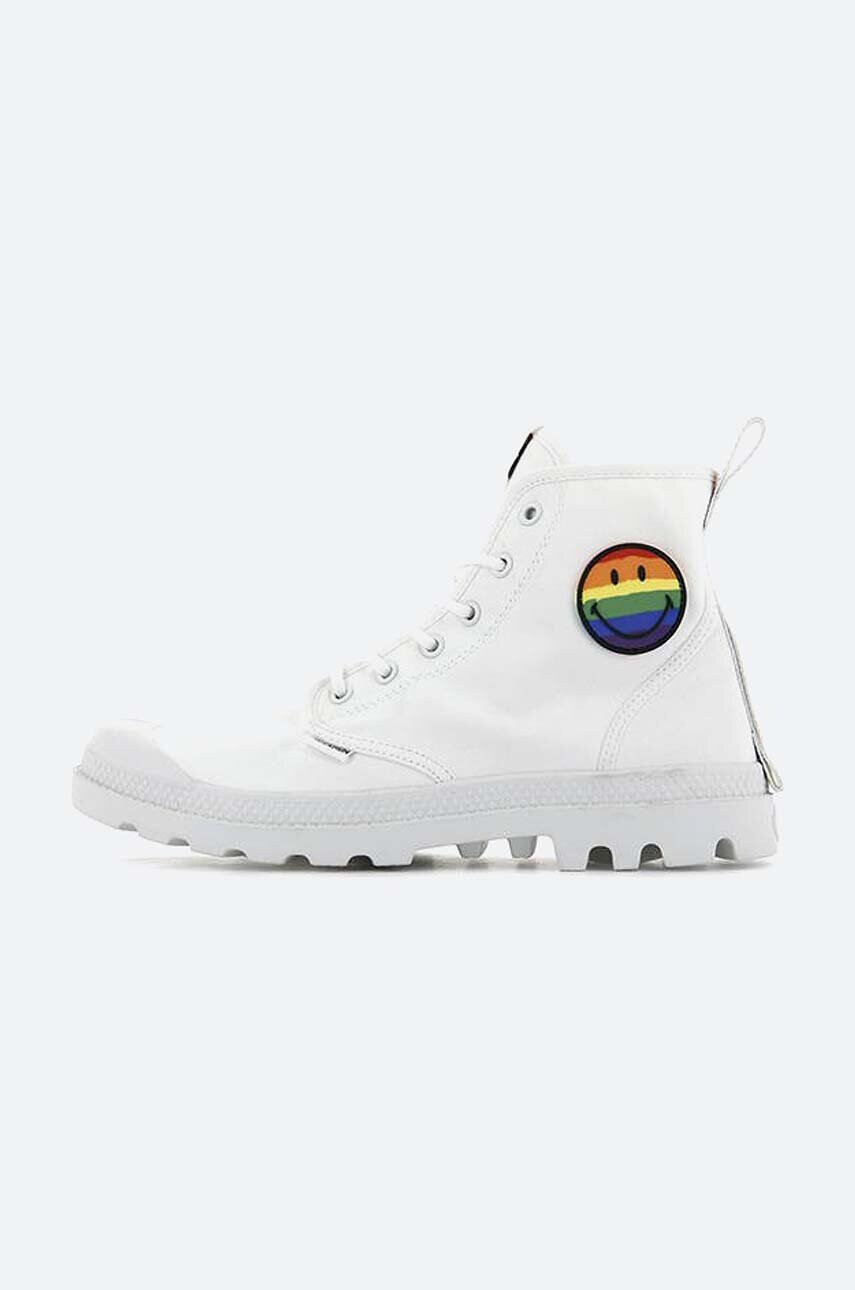 Palladium Високи кецове Pampa Smiley Pride в бяло - Pepit.bg