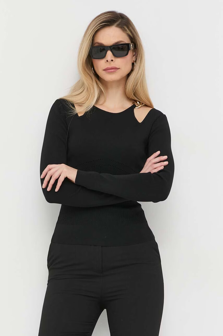 Patrizia Pepe Пуловер дамски в черно от лека материя - Pepit.bg