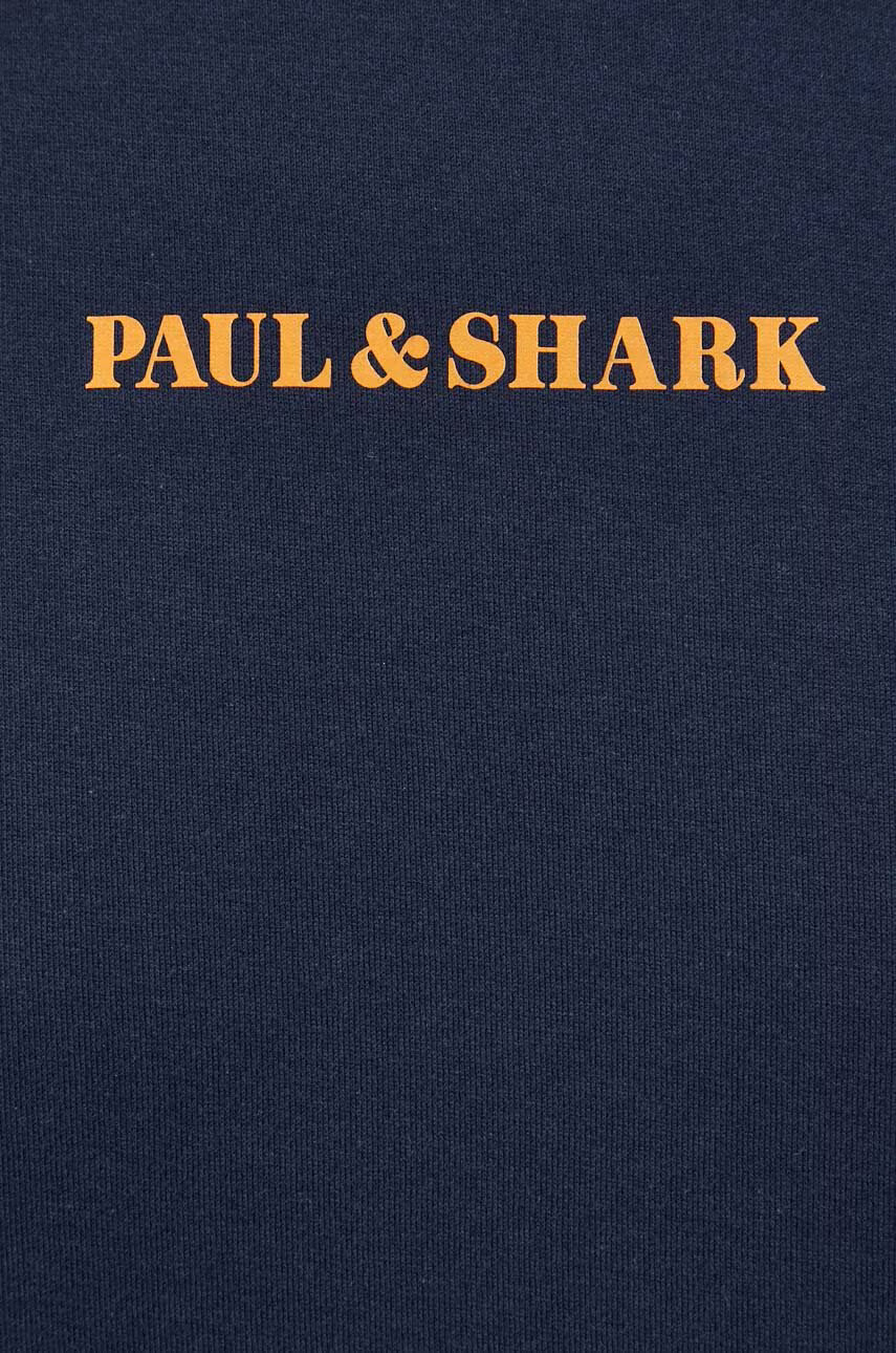 Paul&Shark Памучна тениска в тъмносиньо с принт - Pepit.bg
