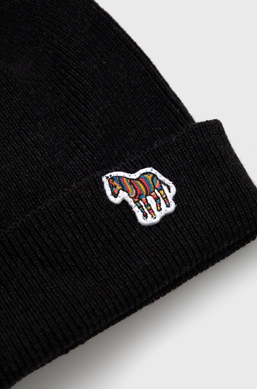 Paul Smith Шапка в черно с фина плетка от вълна - Pepit.bg