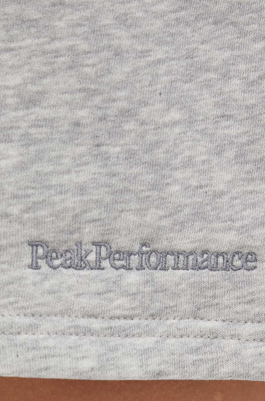 Peak Performance Къс панталон в сиво меланж на с висока талия - Pepit.bg