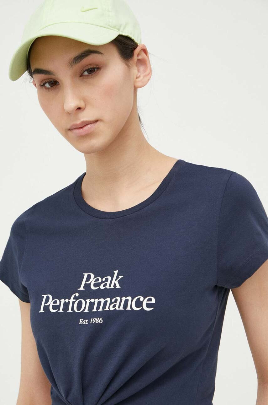 Peak Performance Памучна тениска в тъмносиньо - Pepit.bg