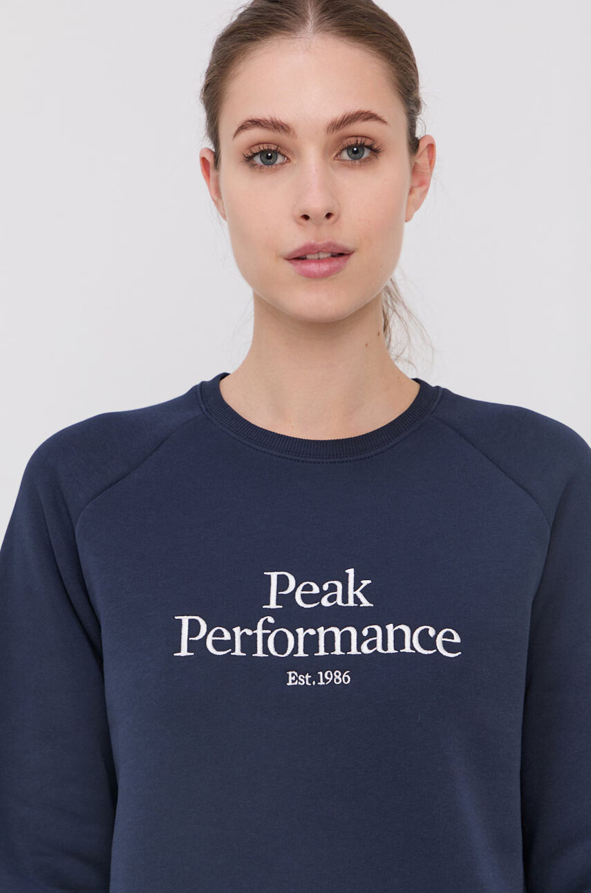 Peak Performance Суичър дамски в тъмносиньо с апликация - Pepit.bg