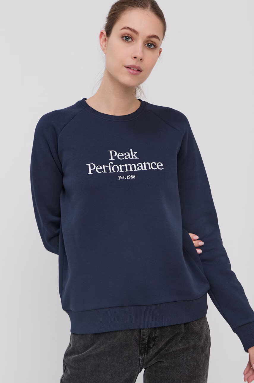 Peak Performance Суичър дамски в тъмносиньо с апликация - Pepit.bg