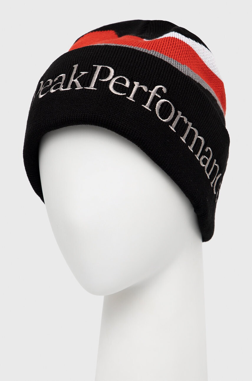 Peak Performance Вълнена шапка в черно от вълна - Pepit.bg