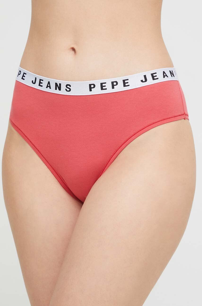 Pepe Jeans Бикини тип бразилиана Solid Brazilian в червено - Pepit.bg