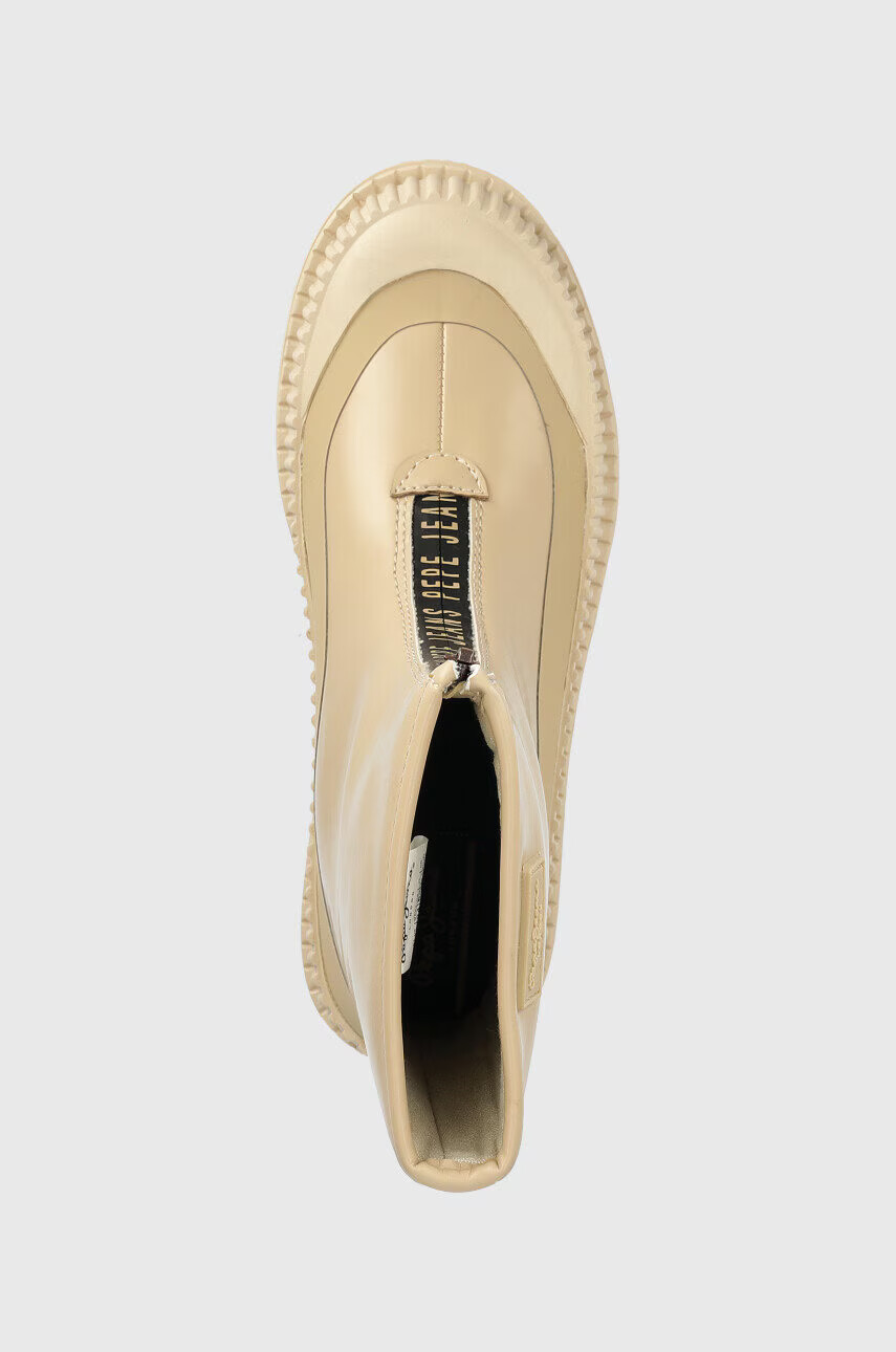 Pepe Jeans Боти Gum Zip в бежово с платформа - Pepit.bg