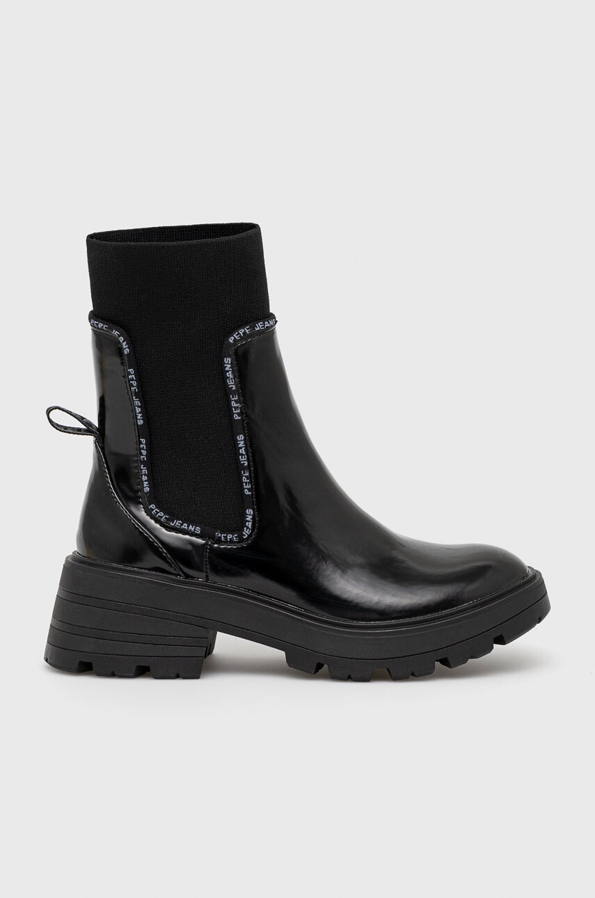 Pepe Jeans Боти челси Soda Chelsea W в черно с платформа - Pepit.bg