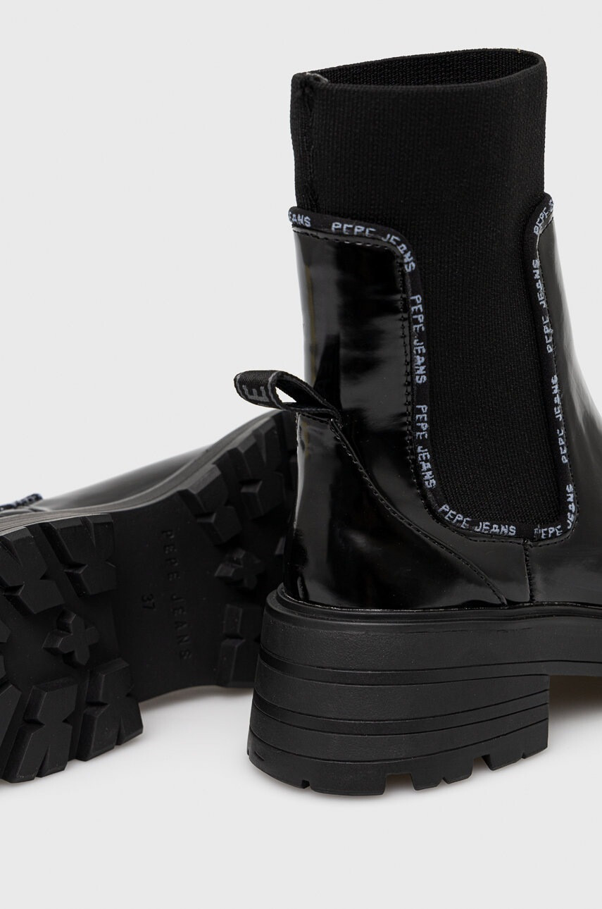 Pepe Jeans Боти челси Soda Chelsea W в черно с платформа - Pepit.bg