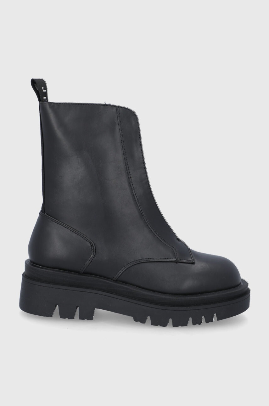 Pepe Jeans Боти Enfield Zip 999 дамски в черно с платформа - Pepit.bg
