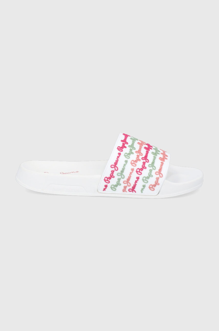 Pepe Jeans Чехли Slider Colors дамски в бяло - Pepit.bg