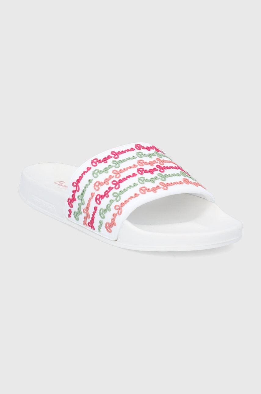 Pepe Jeans Чехли Slider Colors дамски в бяло - Pepit.bg