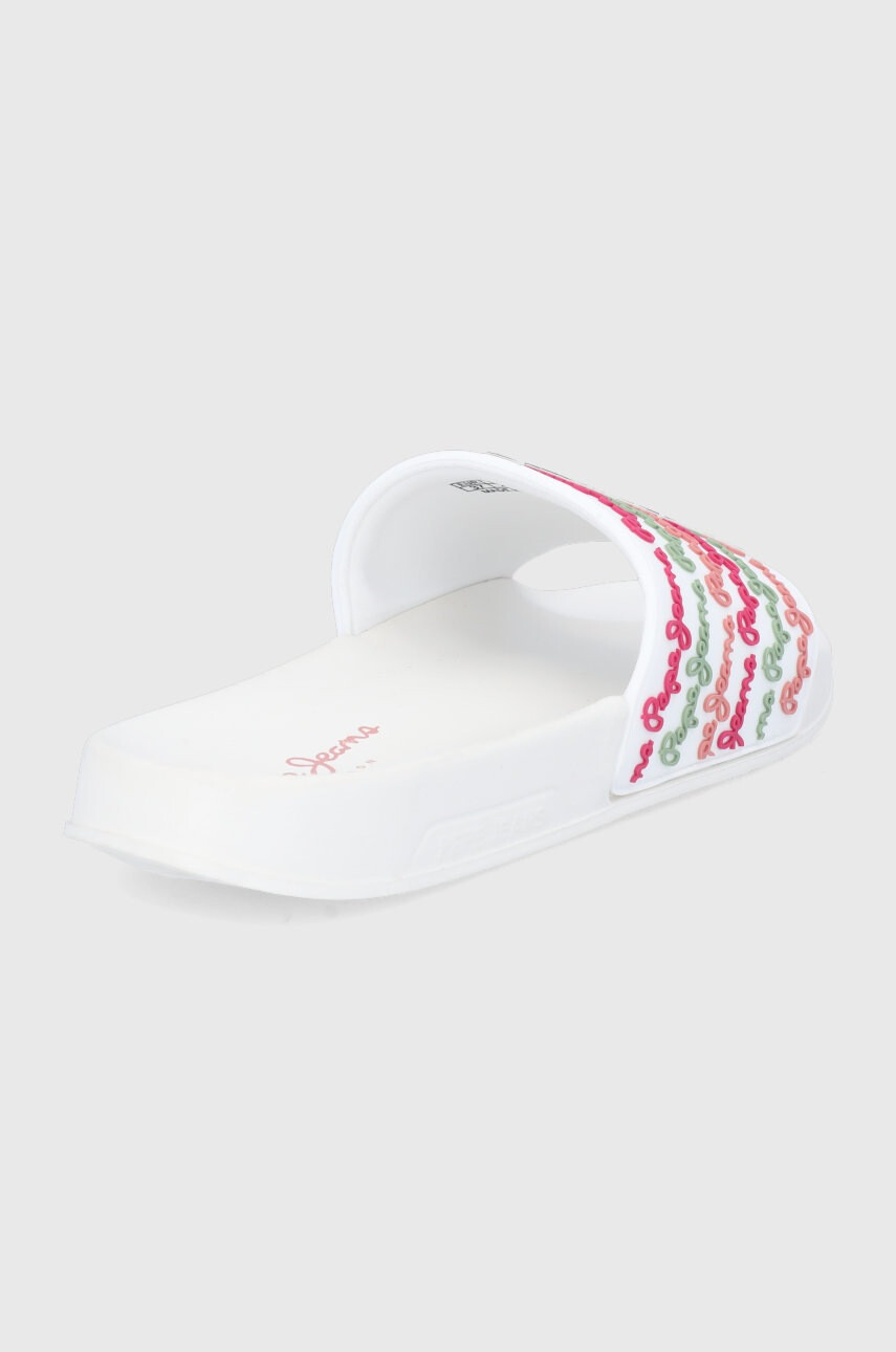 Pepe Jeans Чехли Slider Colors дамски в бяло - Pepit.bg