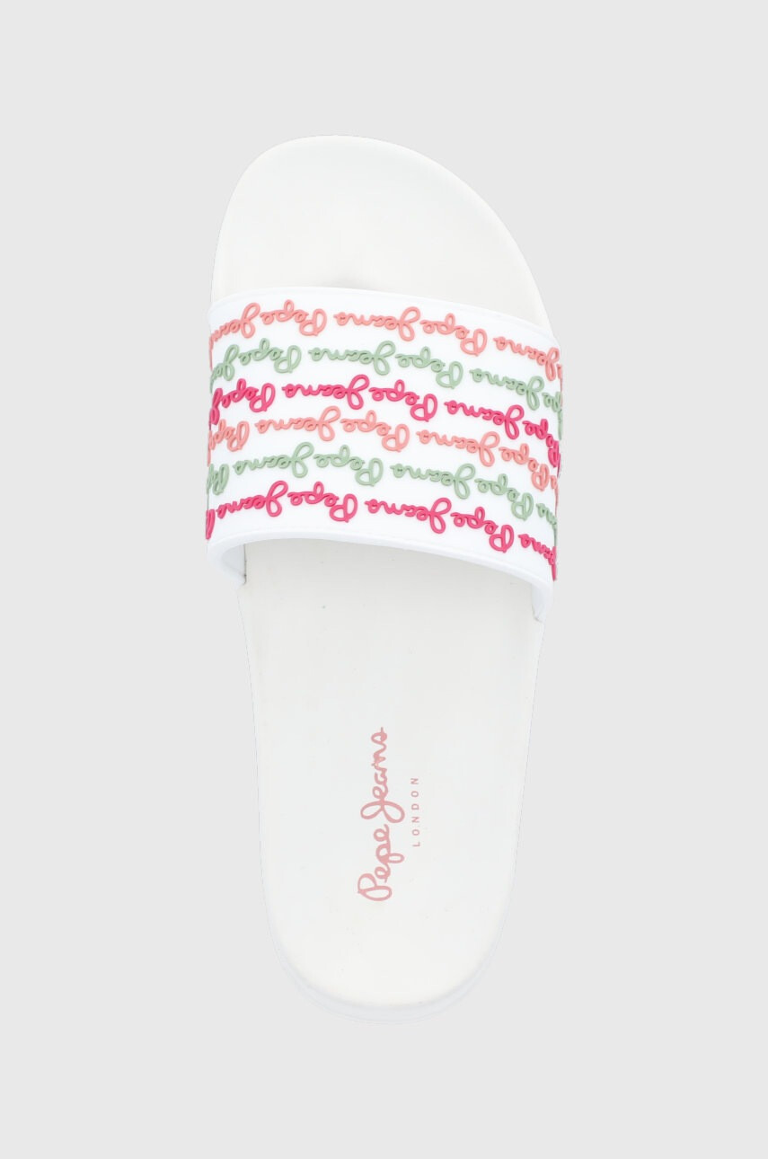 Pepe Jeans Чехли Slider Colors дамски в бяло - Pepit.bg