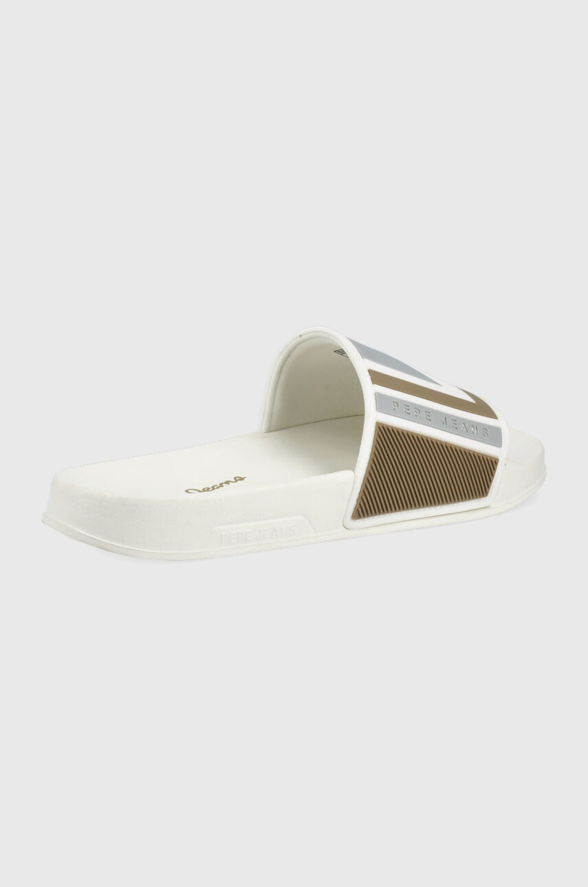 Pepe Jeans Чехли Slider Flag дамски в бяло - Pepit.bg