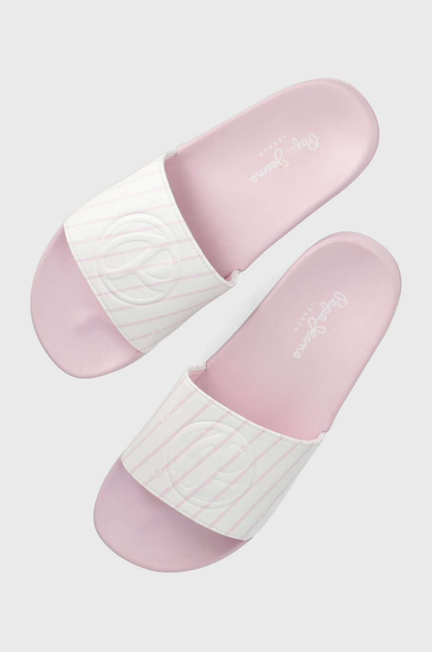 Pepe Jeans Чехли Slider Hayden дамски в розово - Pepit.bg
