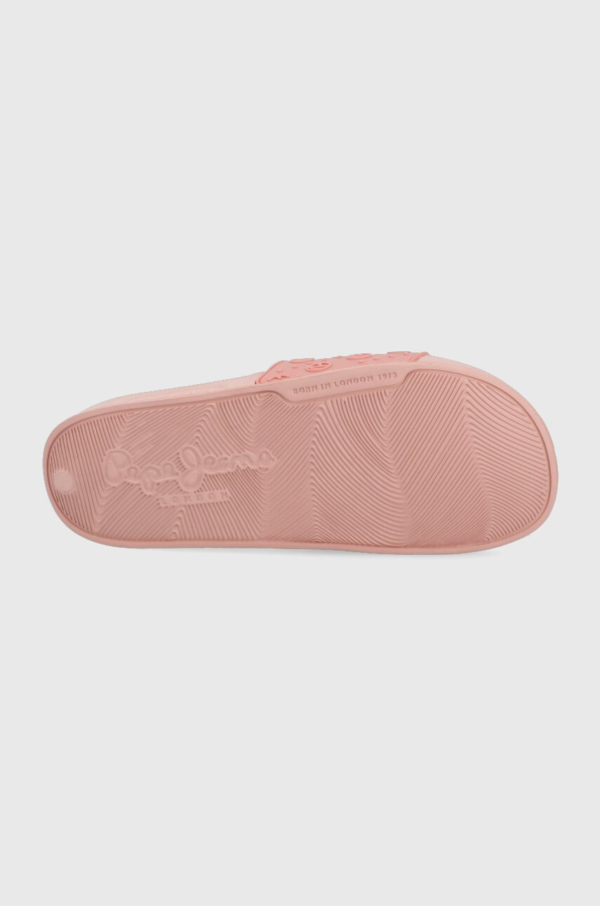 Pepe Jeans Чехли Slider Sport дамски в розово - Pepit.bg