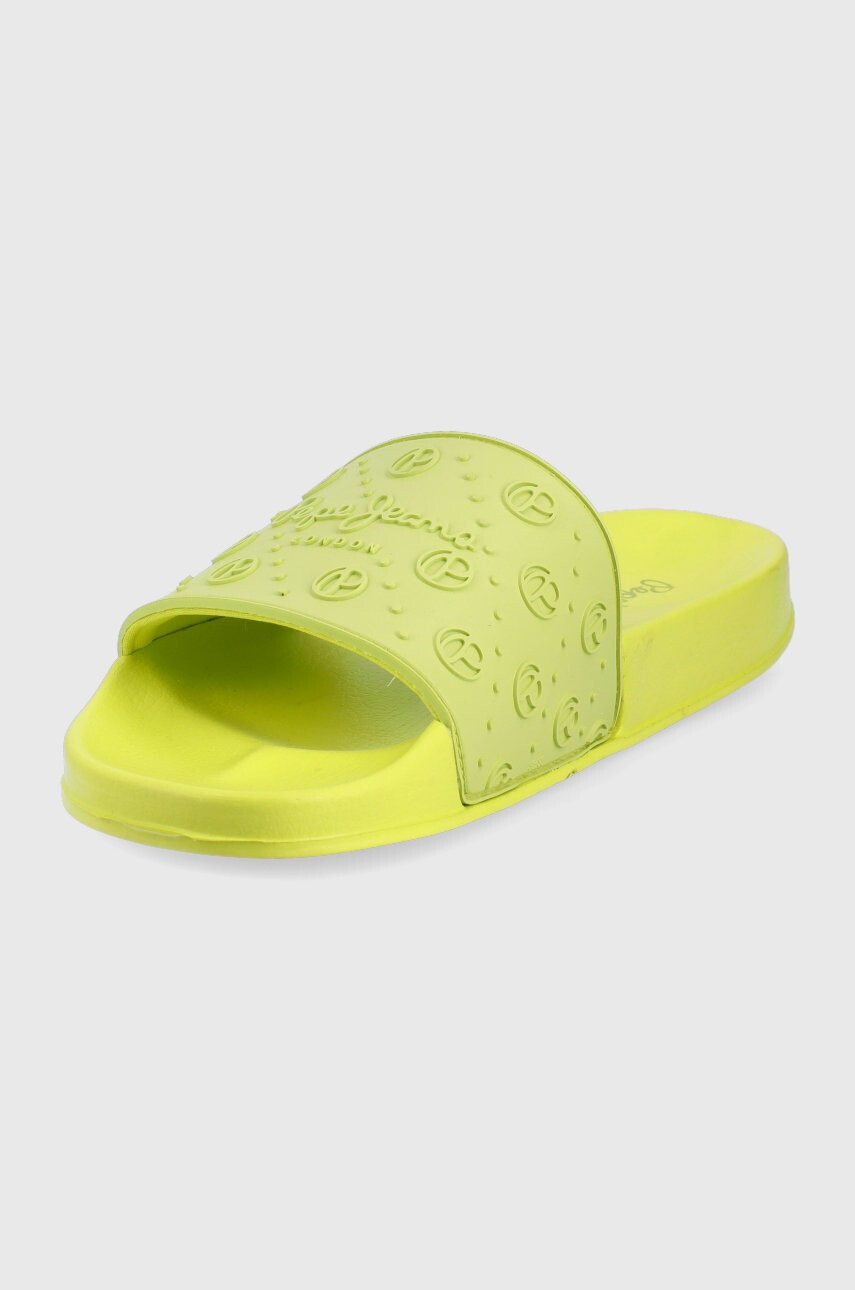 Pepe Jeans Чехли Slider Sport дамски в зелено - Pepit.bg