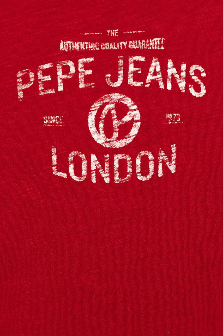 Pepe Jeans Детска блуза с дълги ръкави в червено с принт - Pepit.bg