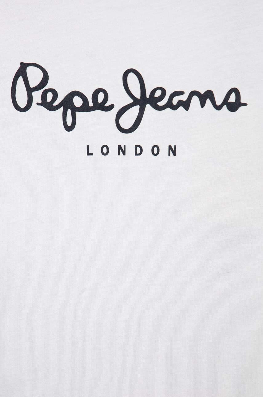 Pepe Jeans Детска блуза с дълги ръкави New Herman в бяло с принт - Pepit.bg
