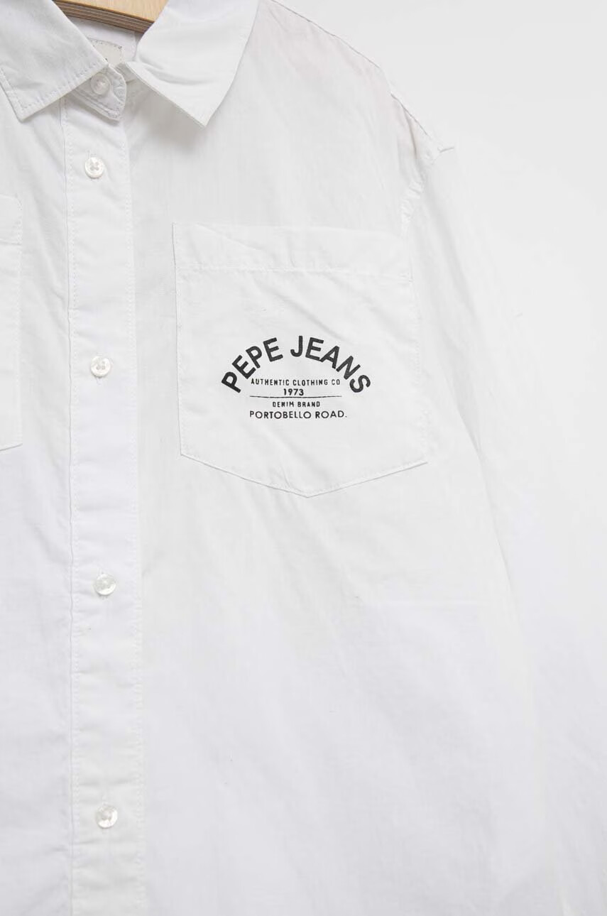 Pepe Jeans Детска памучна риза Zandra в бяло - Pepit.bg