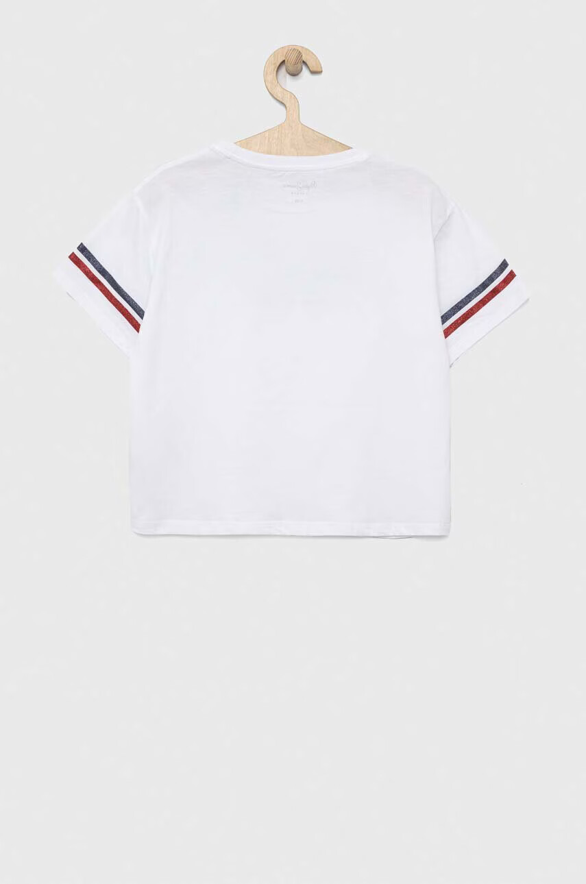 Pepe Jeans Детска памучна тениска в бяло с принт - Pepit.bg