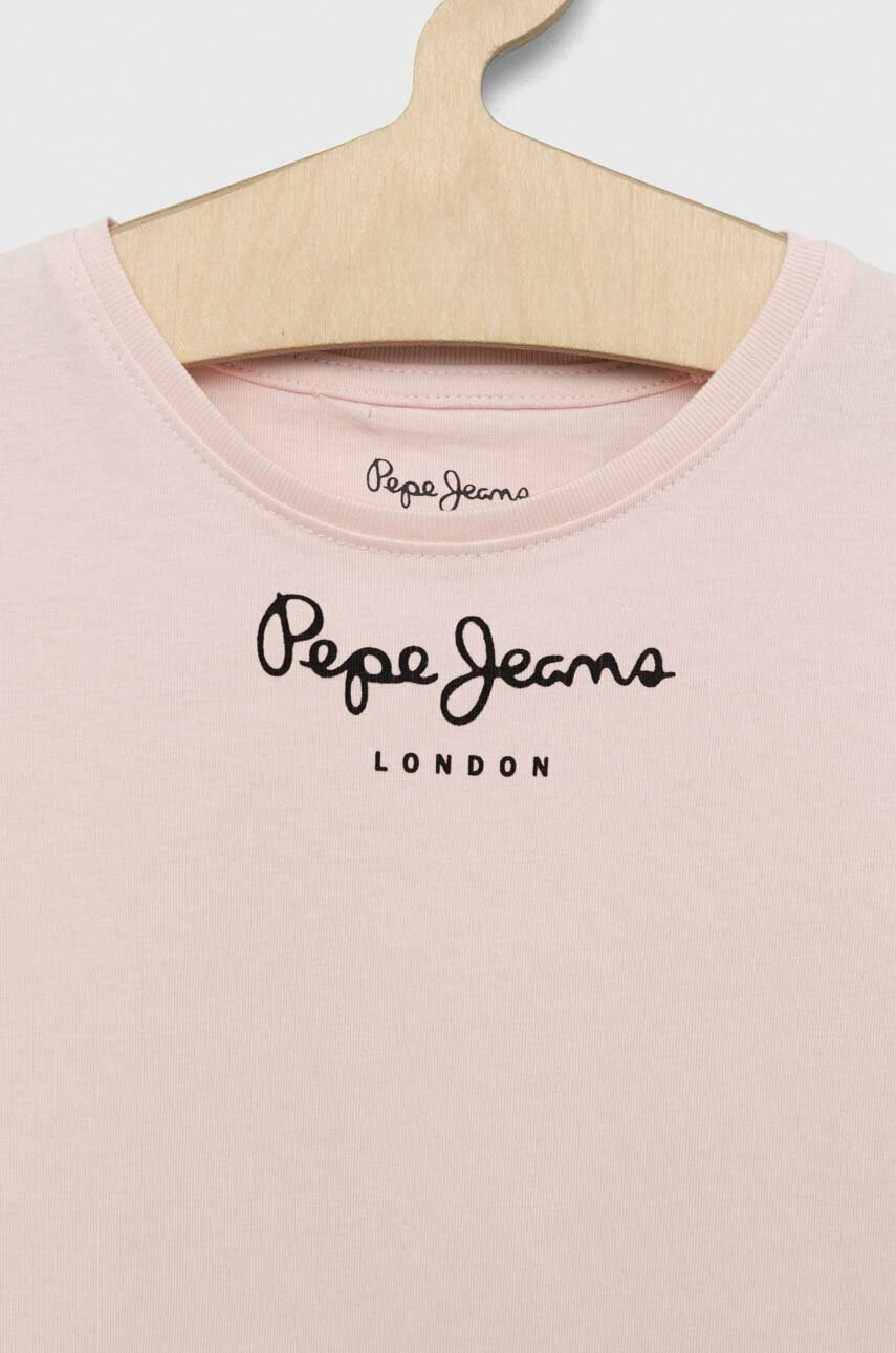 Pepe Jeans Детска памучна тениска В розово - Pepit.bg