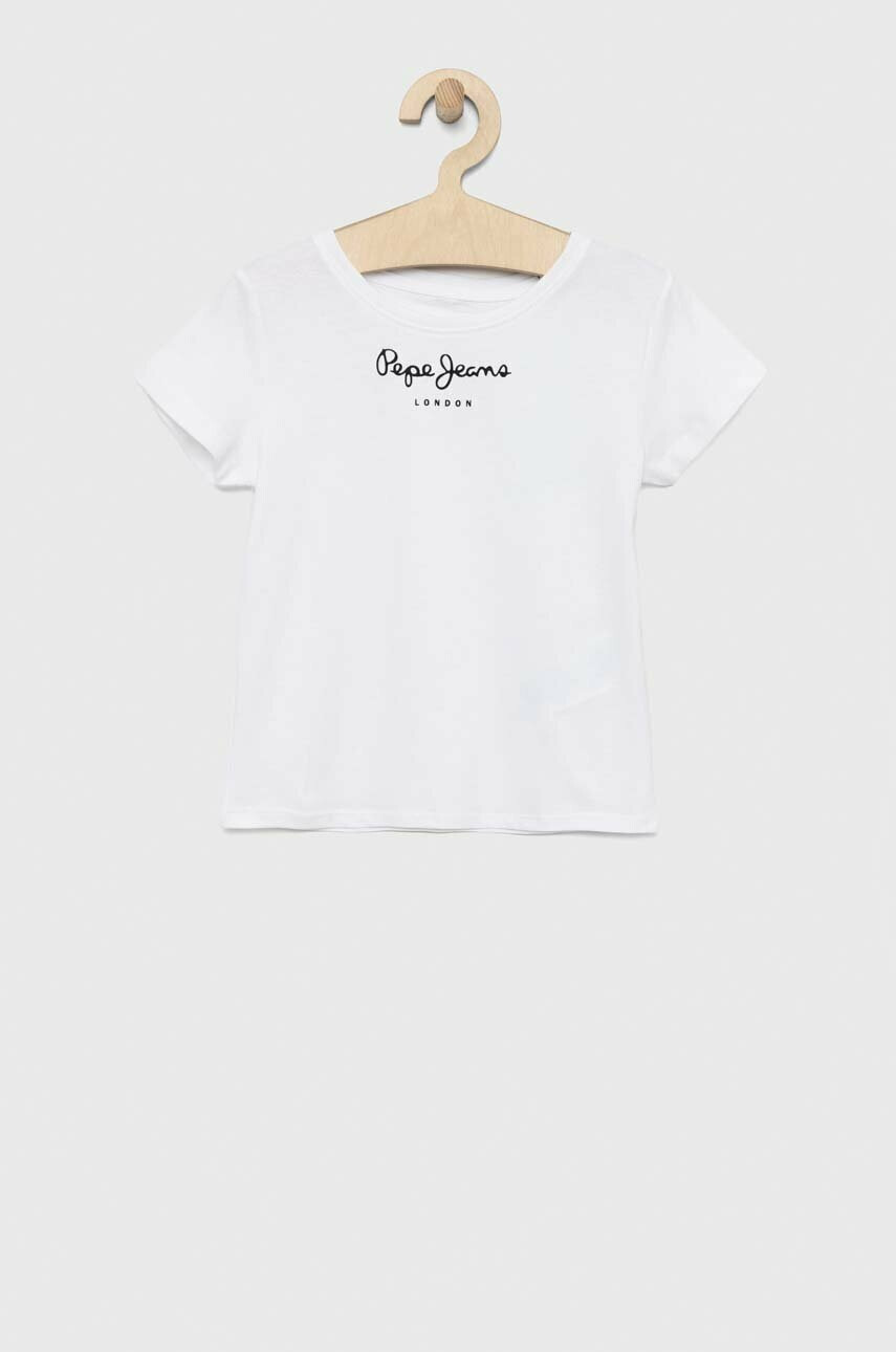 Pepe Jeans Детска памучна тениска В бяло - Pepit.bg