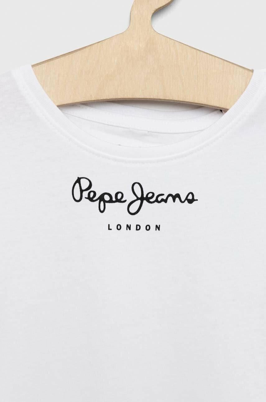 Pepe Jeans Детска памучна тениска В бяло - Pepit.bg