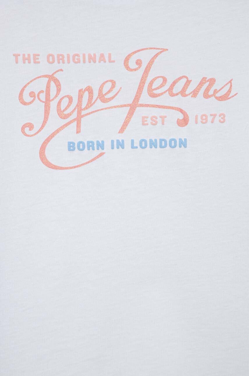 Pepe Jeans Детска памучна тениска Non-denim в бяло - Pepit.bg
