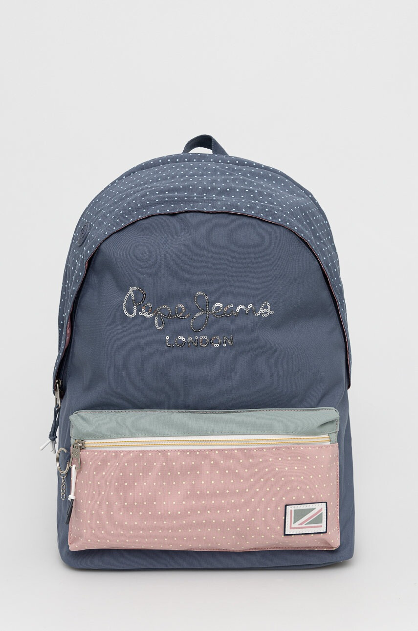 Pepe Jeans Детска раница голям размер с десен - Pepit.bg