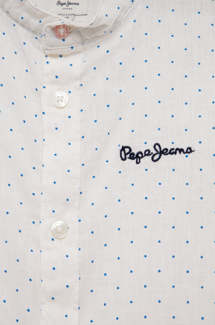 Pepe Jeans Детска риза с лен в бяло - Pepit.bg