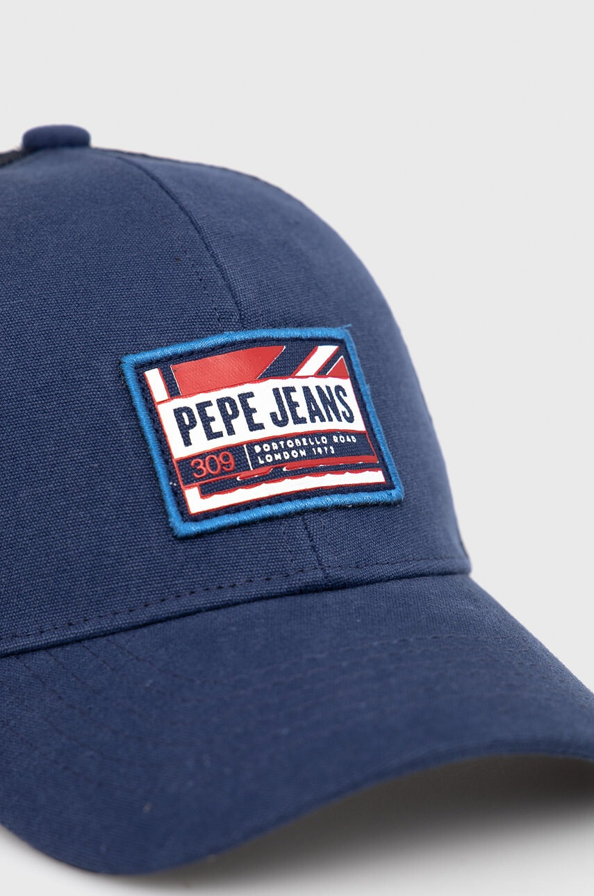 Pepe Jeans Детска шапка в тъмносиньо с апликация - Pepit.bg