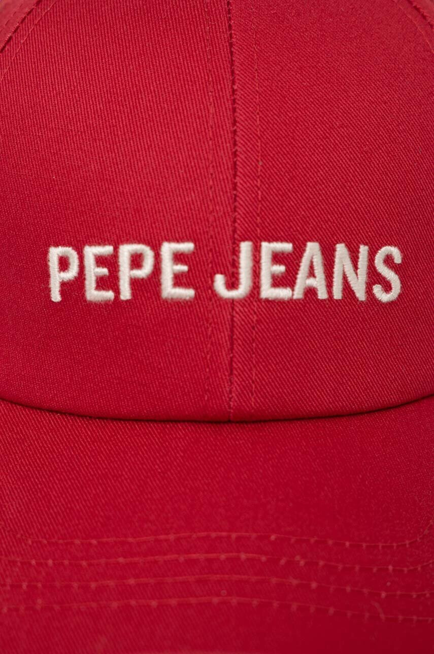 Pepe Jeans Детска шапка с козирка в червено с принт - Pepit.bg