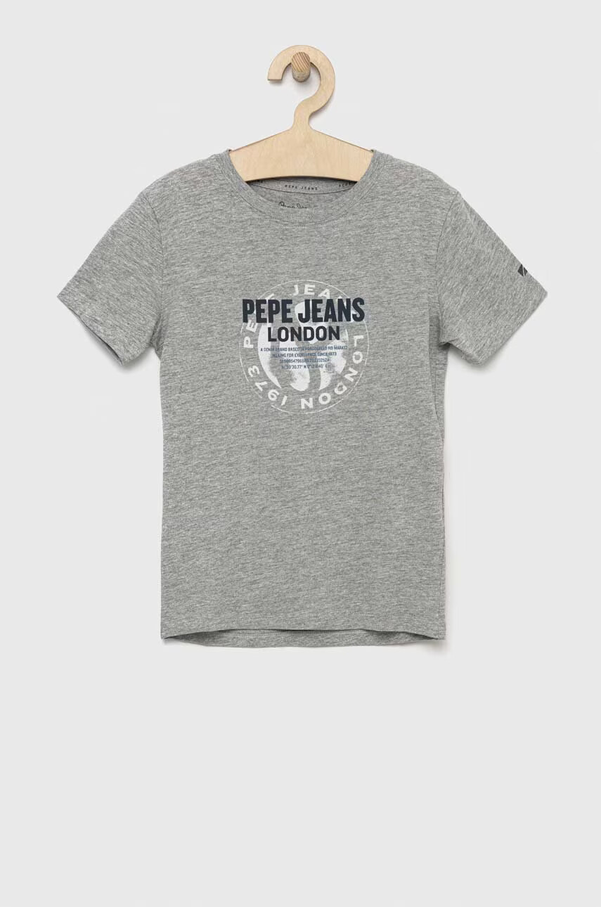Pepe Jeans Детска тениска Non в сиво с принт - Pepit.bg