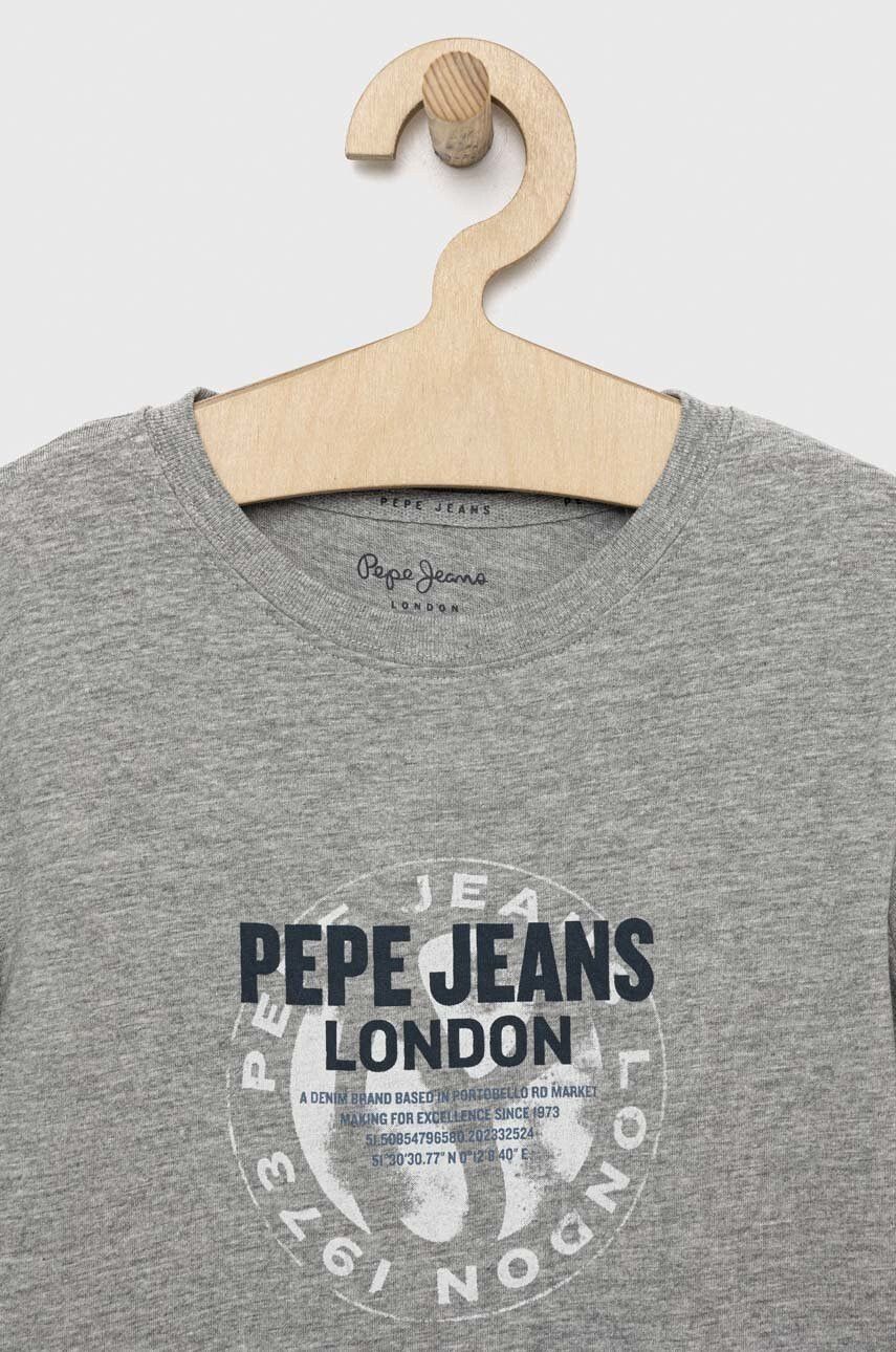Pepe Jeans Детска тениска Non в сиво с принт - Pepit.bg