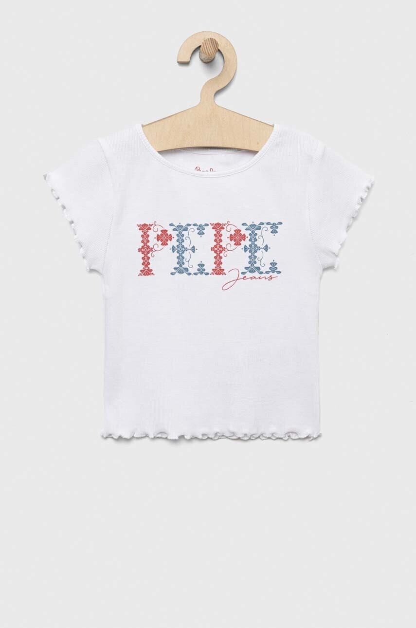 Pepe Jeans Детска тениска PJL GJ Non-denim в бяло - Pepit.bg
