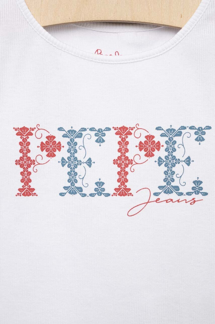 Pepe Jeans Детска тениска PJL GJ Non-denim в бяло - Pepit.bg