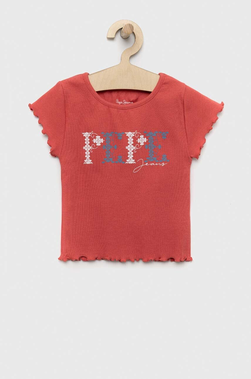 Pepe Jeans Детска тениска PJL GJ Non-denim в червено - Pepit.bg