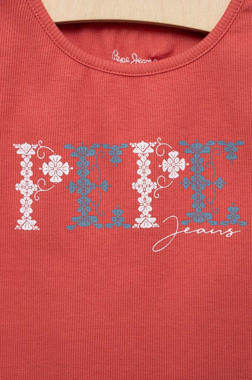 Pepe Jeans Детска тениска PJL GJ Non-denim в червено - Pepit.bg