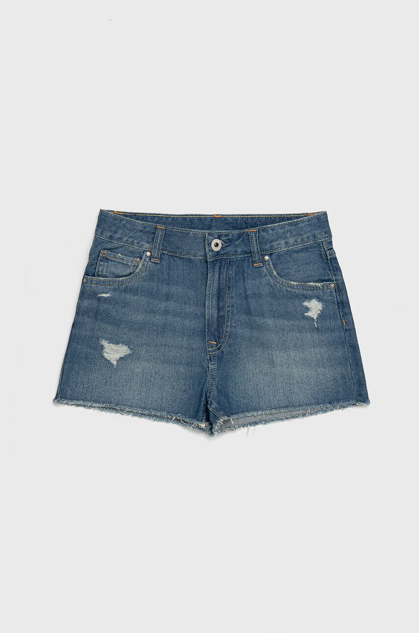 Pepe Jeans Детски дънков къс панталон в синьо с изчистен дизайн - Pepit.bg