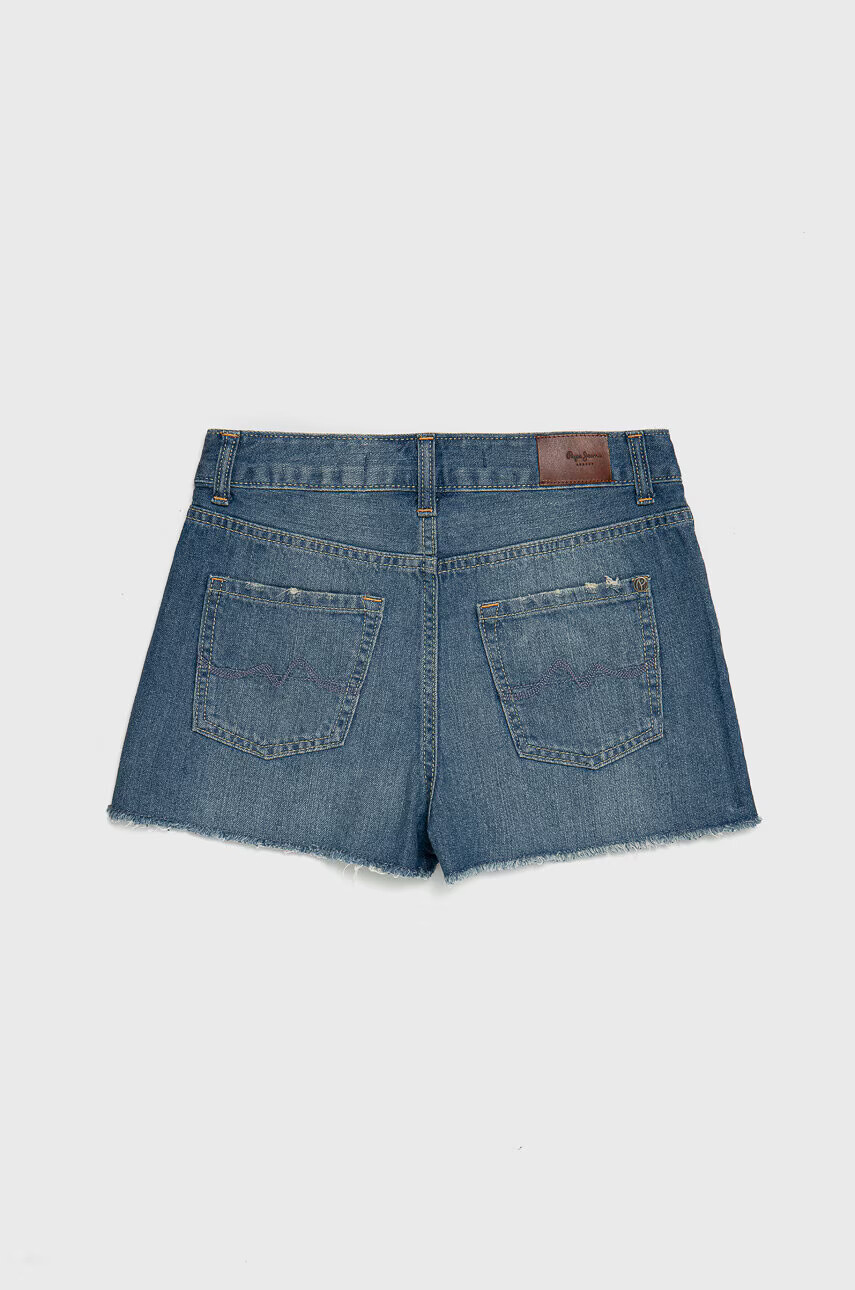 Pepe Jeans Детски дънков къс панталон в синьо с изчистен дизайн - Pepit.bg
