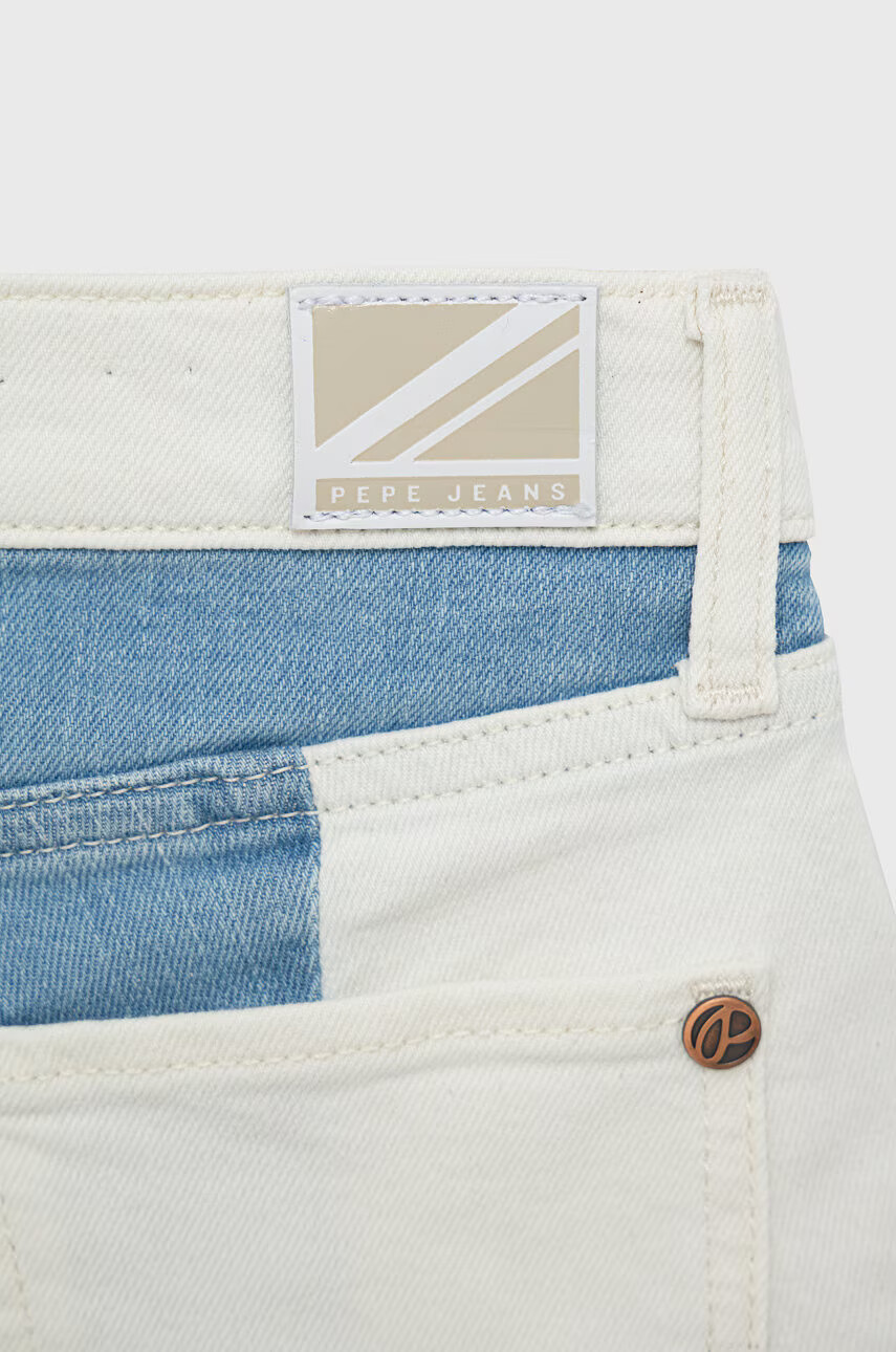 Pepe Jeans Детски дънков къс панталон в бяло с десен - Pepit.bg