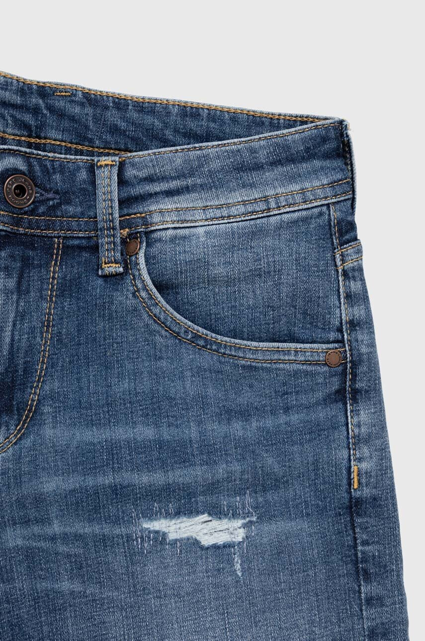 Pepe Jeans Детски дънков къс панталон Cashed Short Repair в синьо с регулируема талия - Pepit.bg