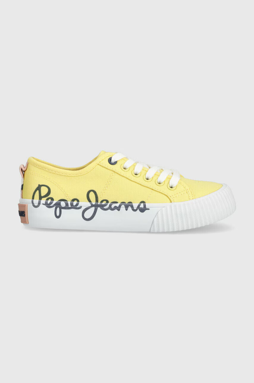 Pepe Jeans Детски ниски кецове в жълто - Pepit.bg