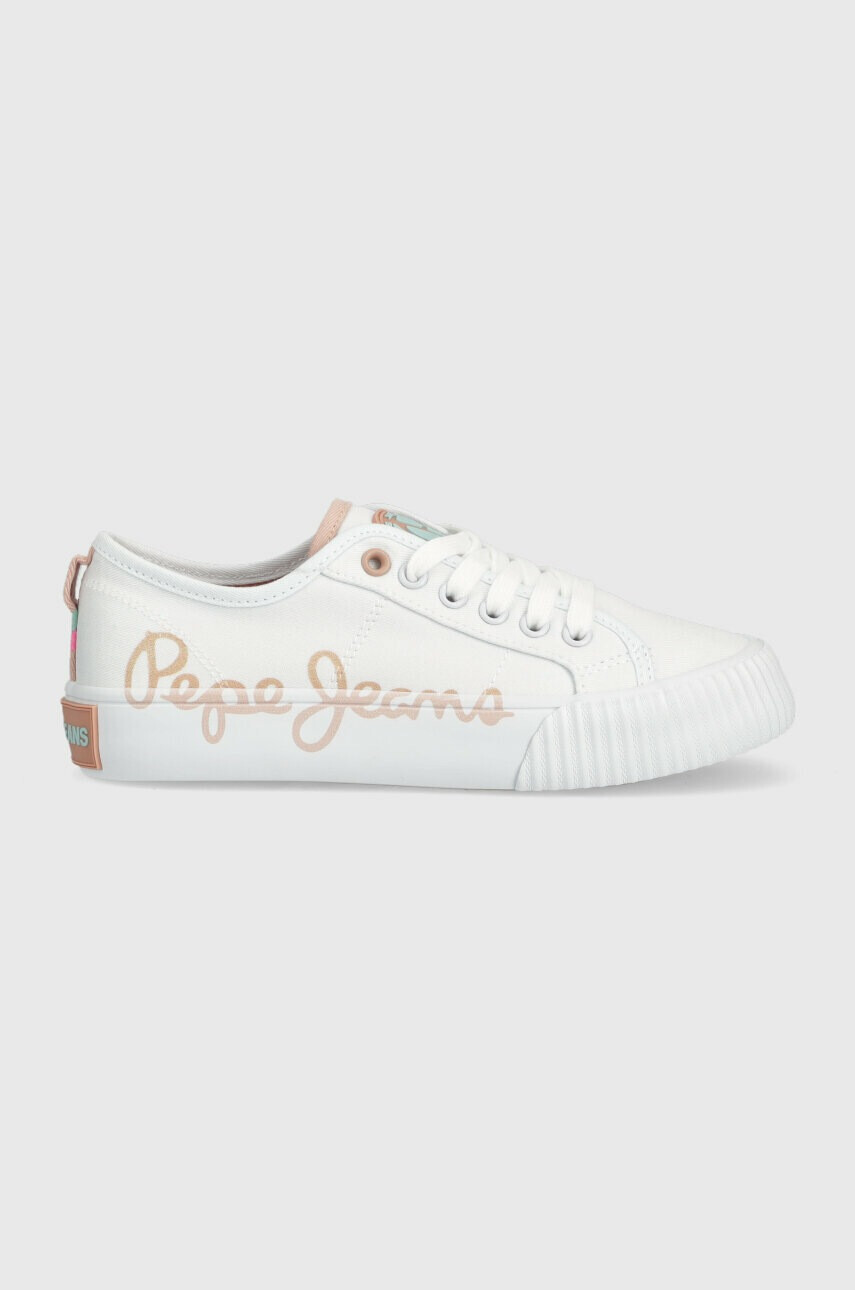 Pepe Jeans Детски ниски кецове в бяло - Pepit.bg