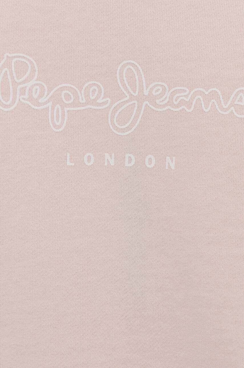 Pepe Jeans Детски памучен суичър Rose в розово с принт - Pepit.bg