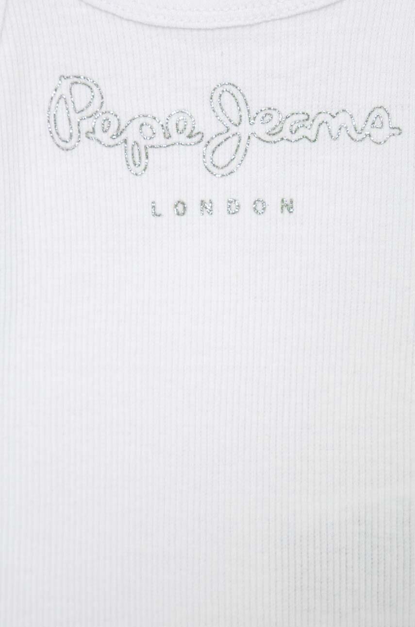 Pepe Jeans Детски памучен топ в бяло - Pepit.bg