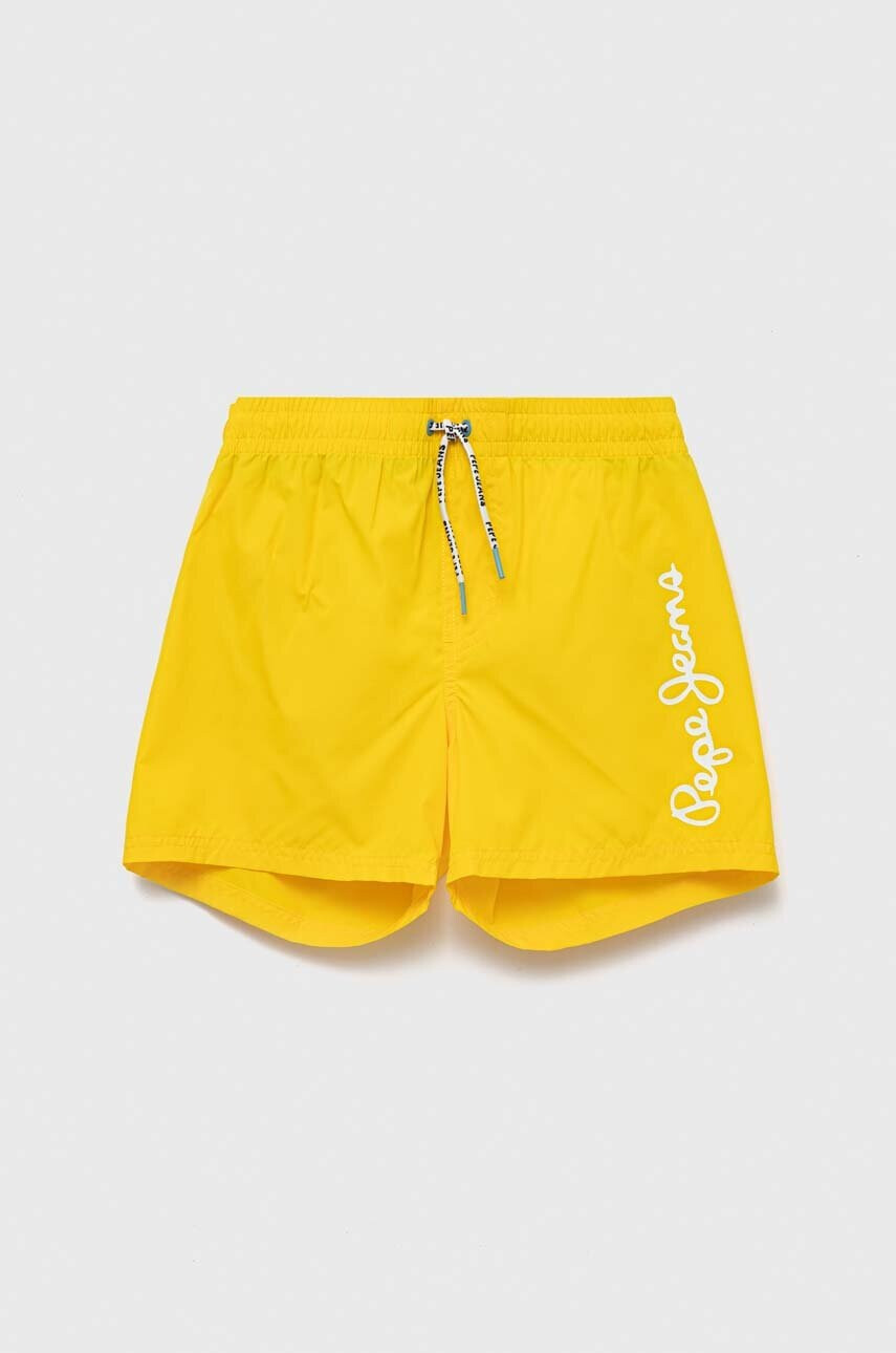 Pepe Jeans Детски плувни шорти в жълто с принт - Pepit.bg