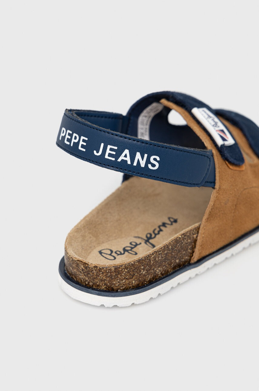 Pepe Jeans Детски сандали от велур в тъмносиньо - Pepit.bg